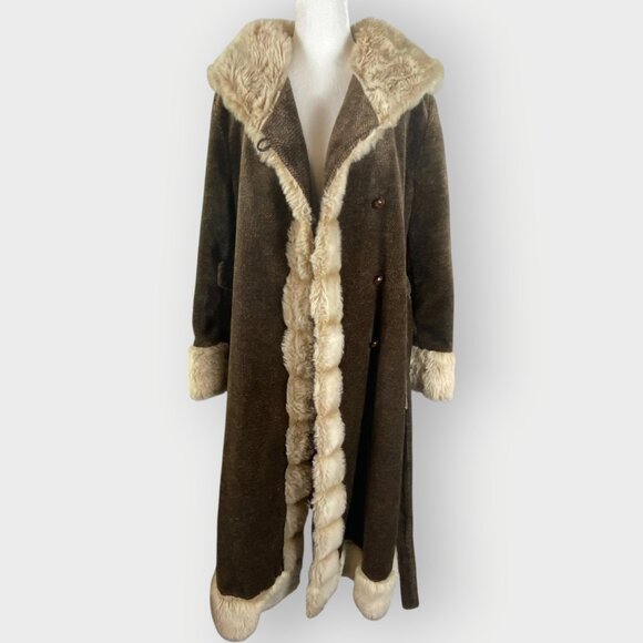 Vtg 70s Penny Lane Afghan Coat | Faux Fur Trim | ILGWU | Hippie Boho 70s - Picture 1 of 12